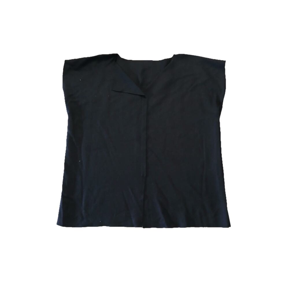 Zoran Silk Cashmere Black Boxy Minimalist Top Made USA Oversized One Size